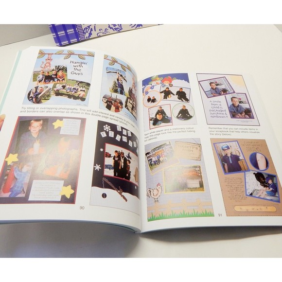 Memories Direct Scrapbook Lavender Album Papers Instruction Books Stickers Lot - Picture 5 of 11